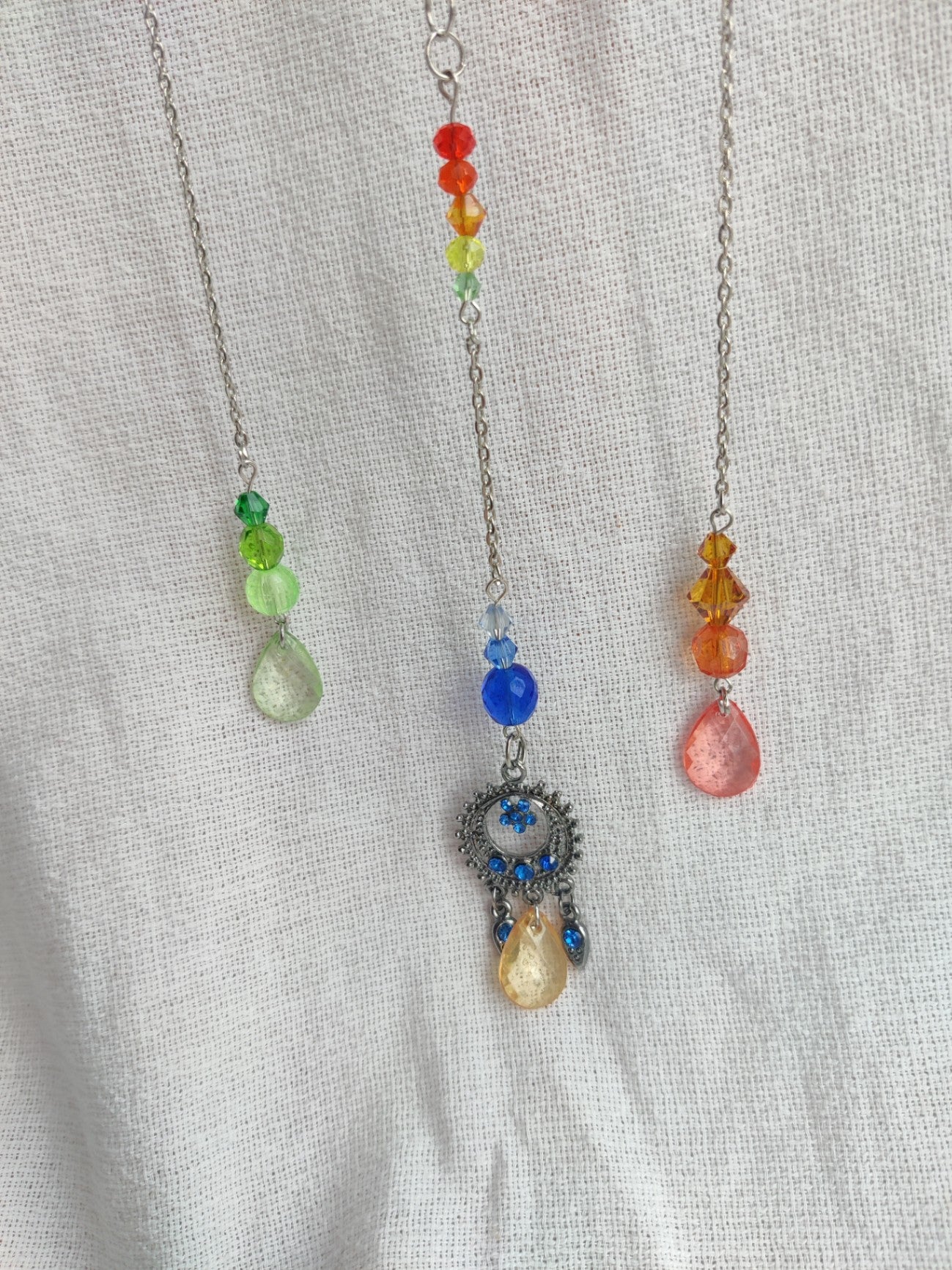 Crochet rainbow cloud suncatcher