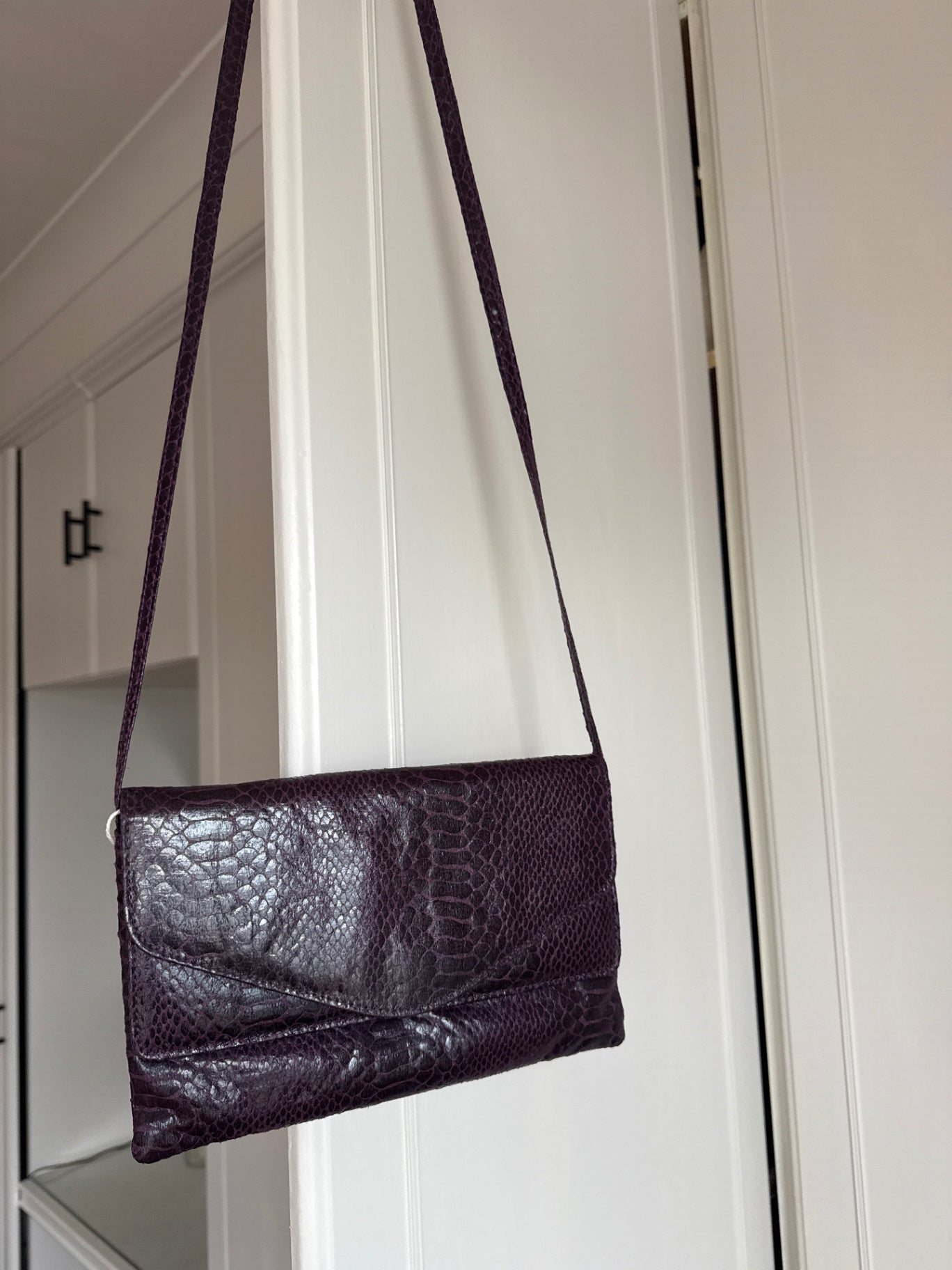 Preloved snakeskin purple bag 