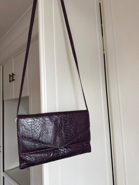 Preloved snakeskin purple bag 