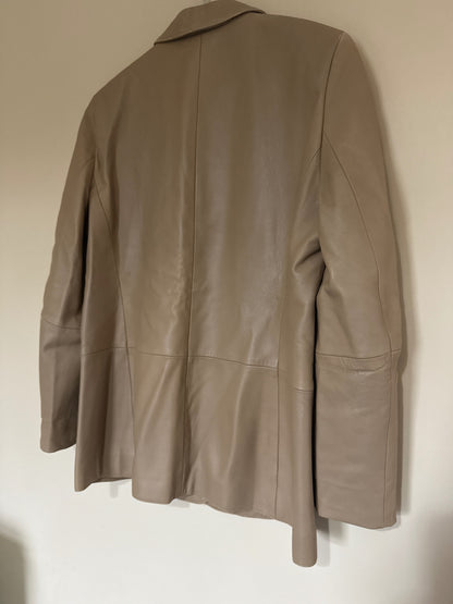 Vintage Nappa Leather Beige Jacket 