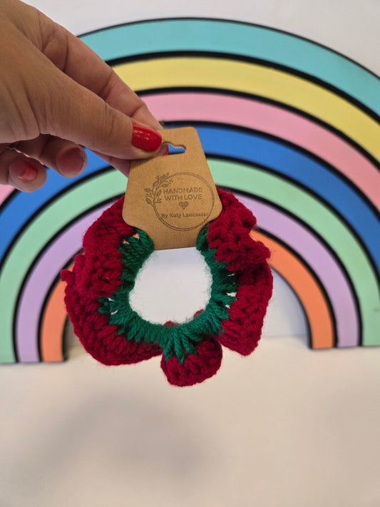 Christmas red and green scrunchie 