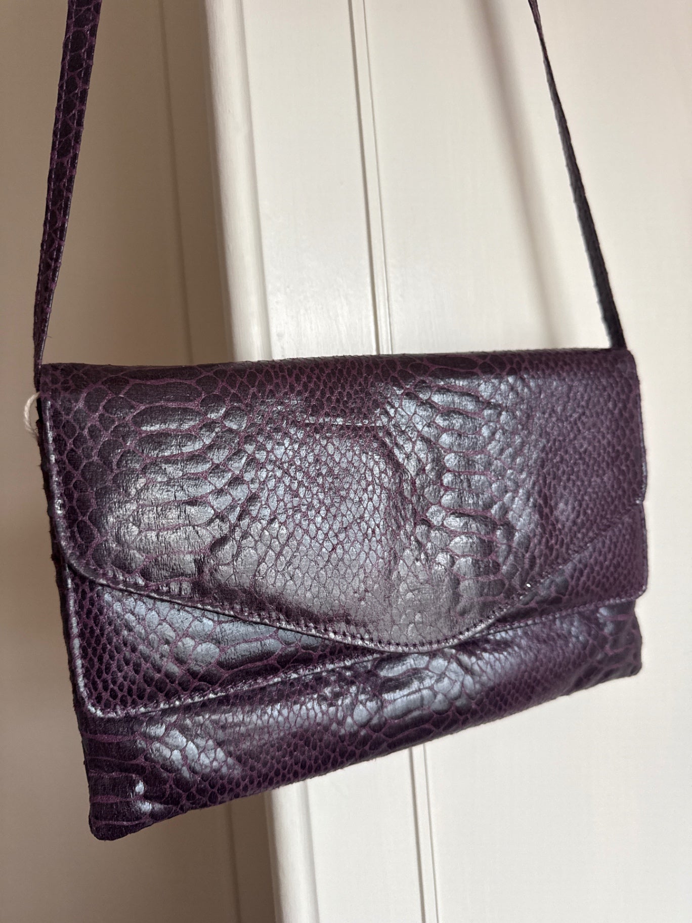 Preloved snakeskin purple bag 