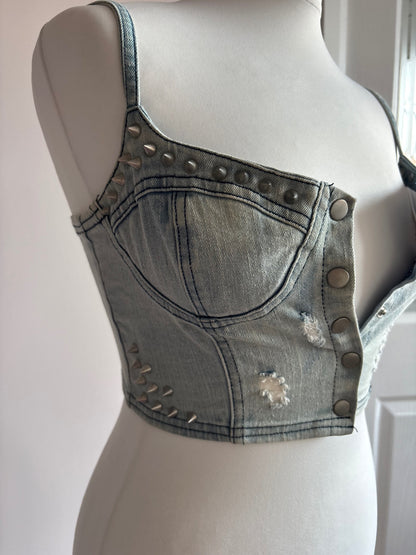 Denim bralette corset top