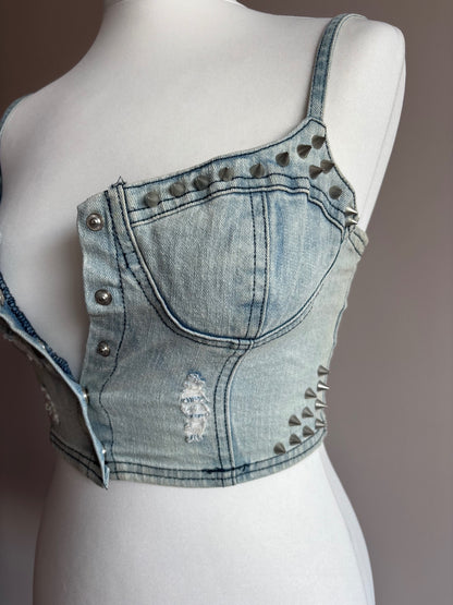 Denim bralette corset top