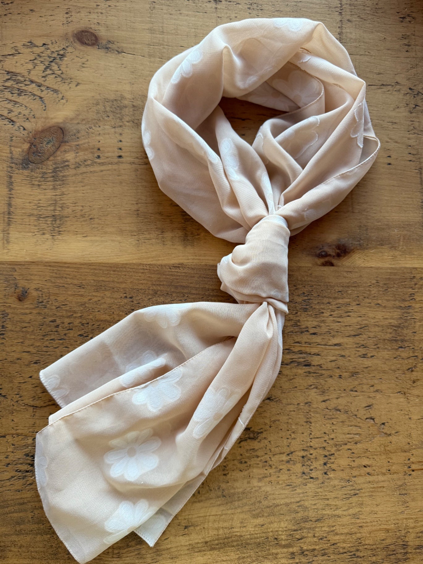 Vintage pink flower scarf 
