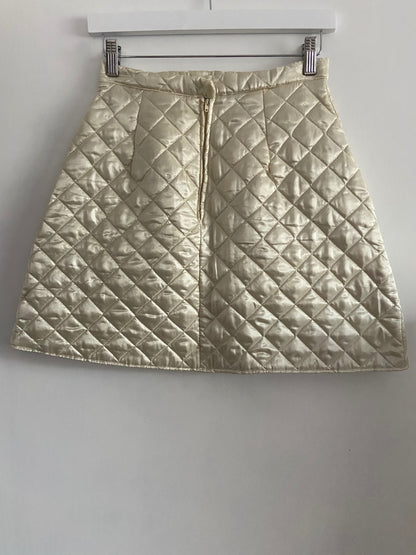 Cream Quilted Skirt