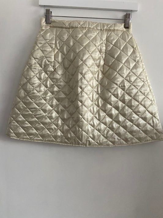 Cream Quilted Skirt
