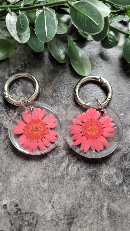 Pink Daisy Resin Boot Charms 