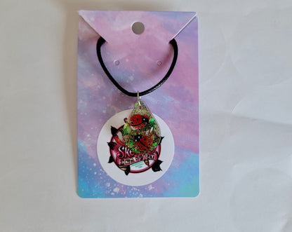 Ladybird Necklace - Black Cord 50 + 5cm