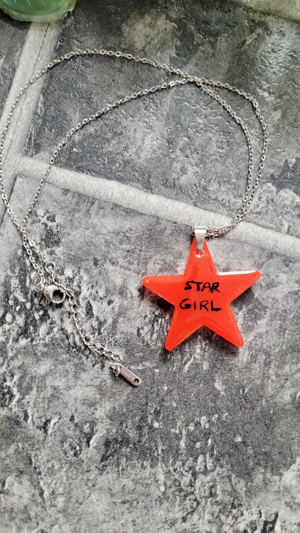 Star Girl Red Star Necklace - Stainless Steel Chain 40 + 5 cm