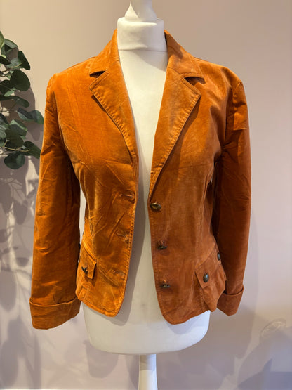 Orange velvet blazer