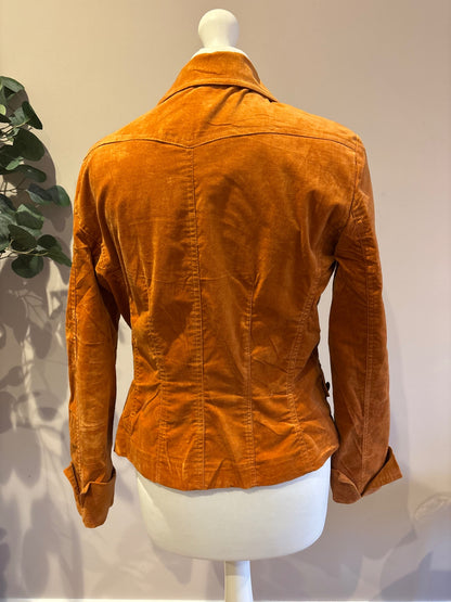 Orange velvet blazer