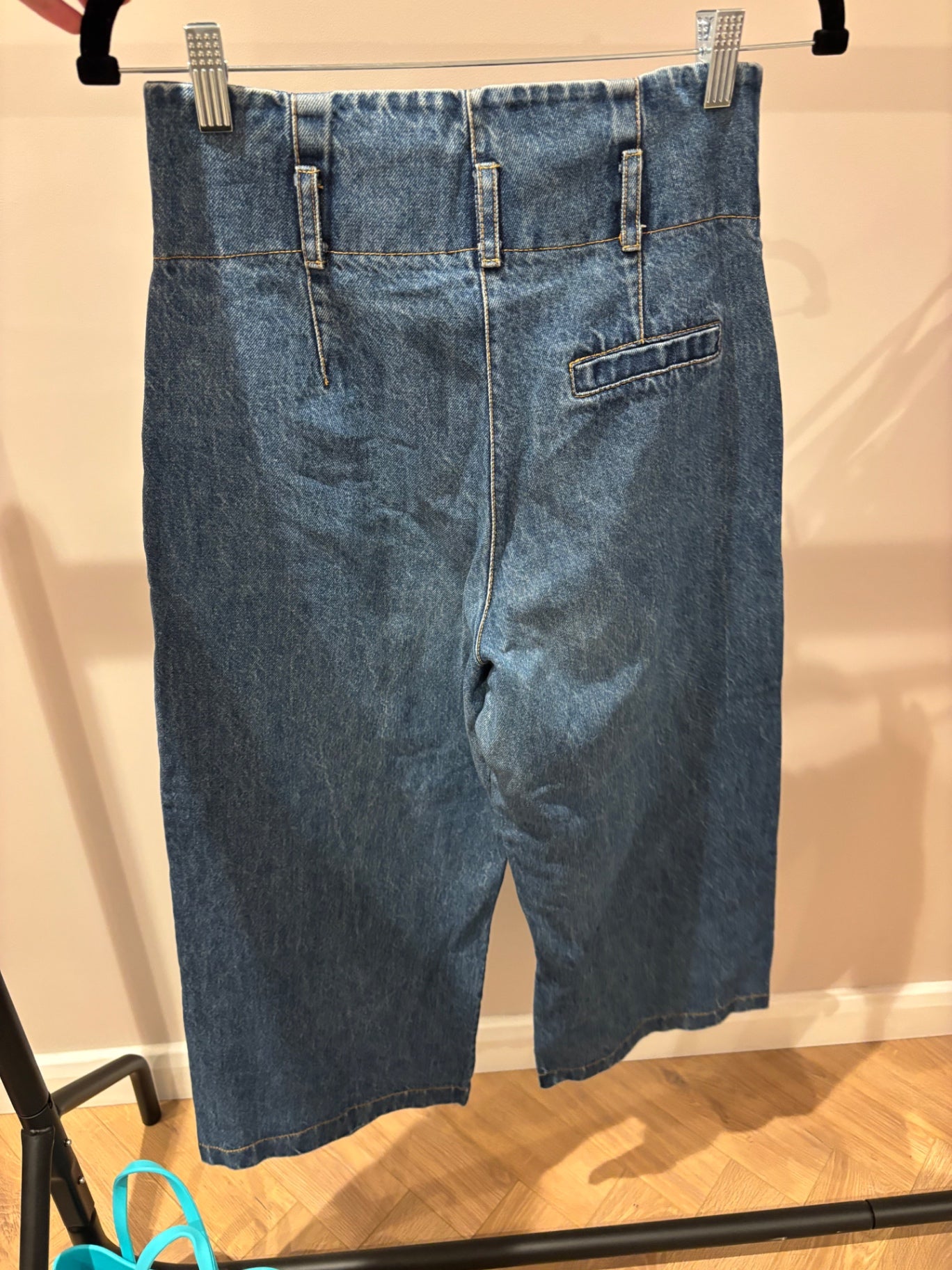 Blue high waist wide leg jeans 