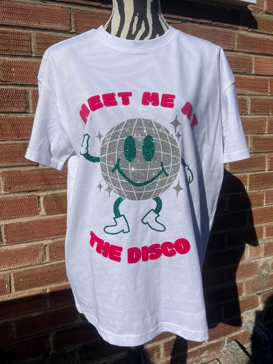 Disco tshirt - white small 