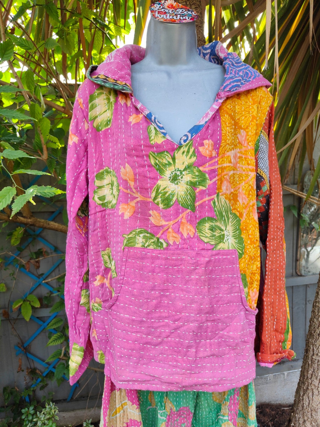 Kantha Festie Hoodie 6-14 UK Pink 