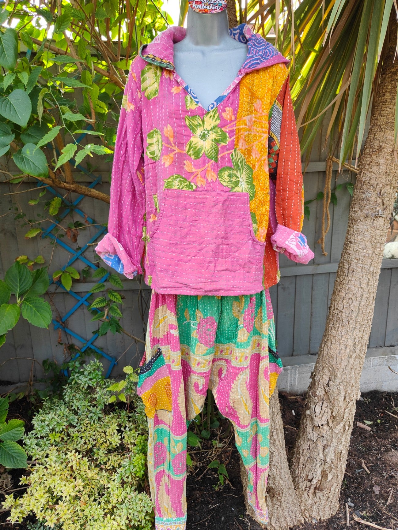 Kantha Festie Hoodie 6-14 UK Pink 