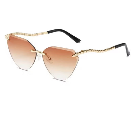 Selena Snake Cat-Eye Sunglasses Tea