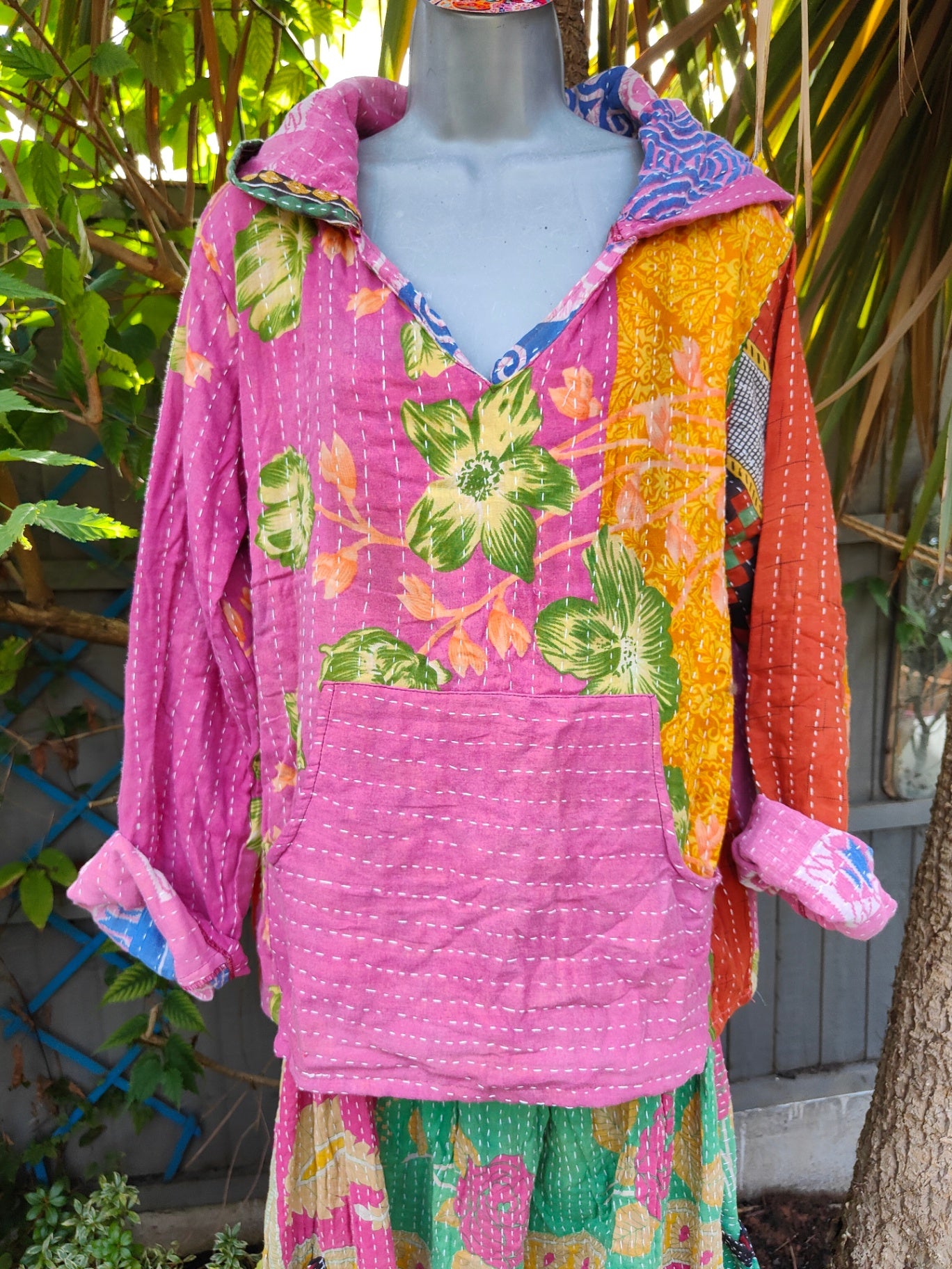 Kantha Festie Hoodie 6-14 UK Pink 