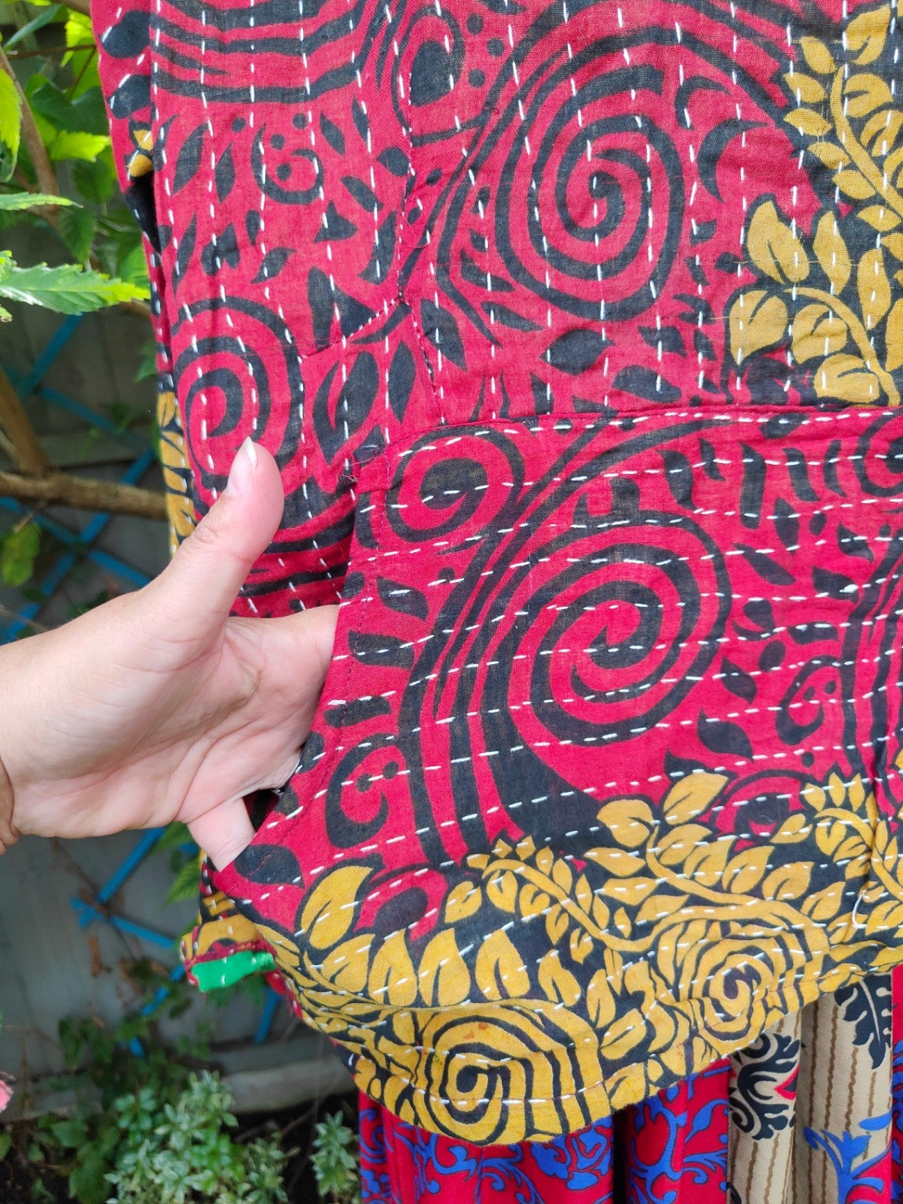 Kantha Festie Hoodie 6-14  Red
