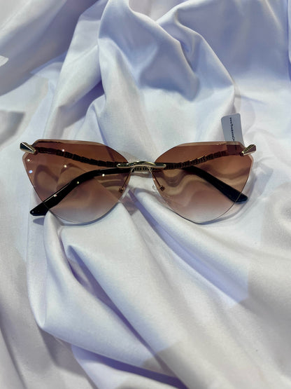 Selena Snake Cat-Eye Sunglasses Tea