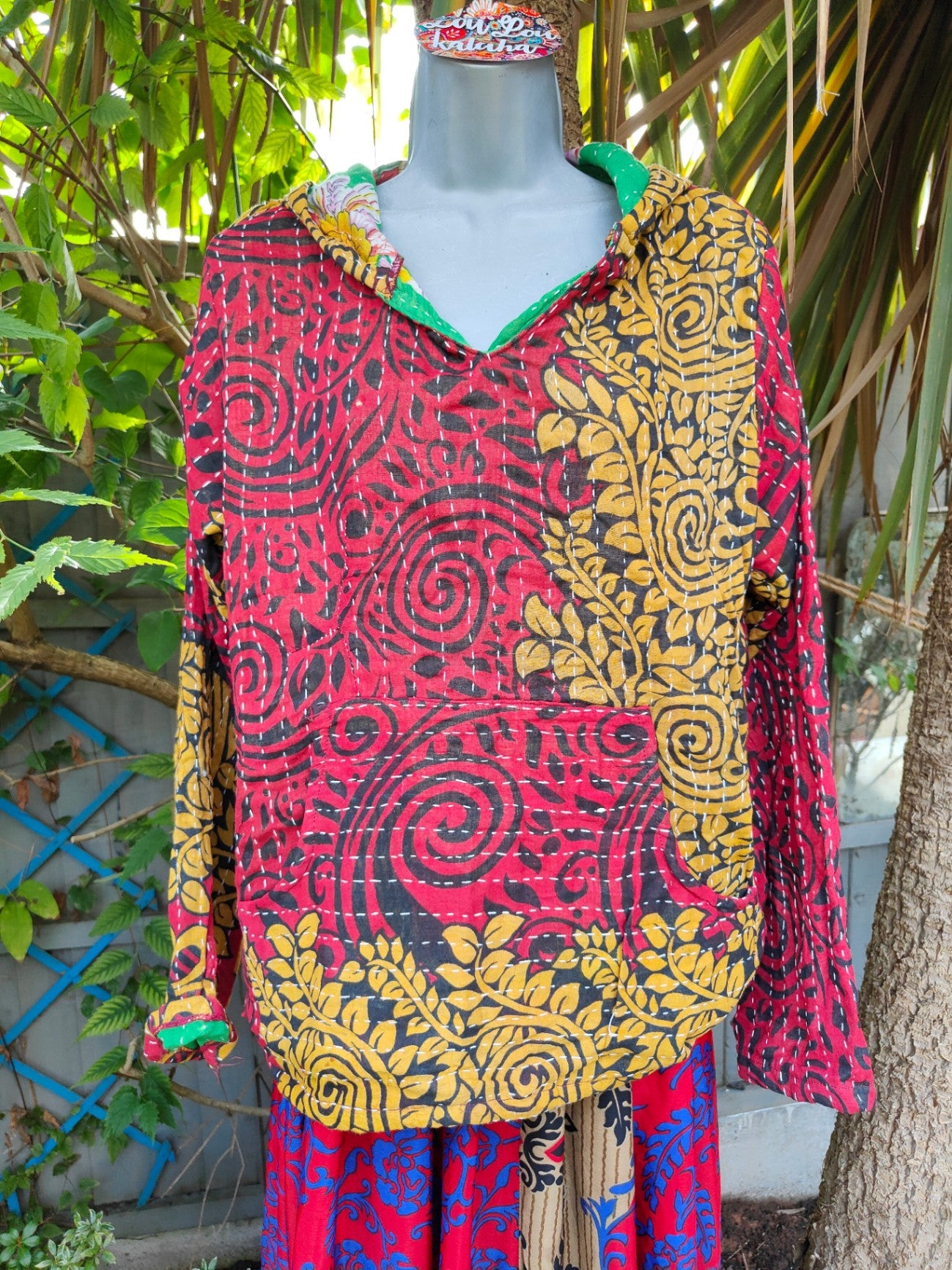 Kantha Festie Hoodie 6-14  Red