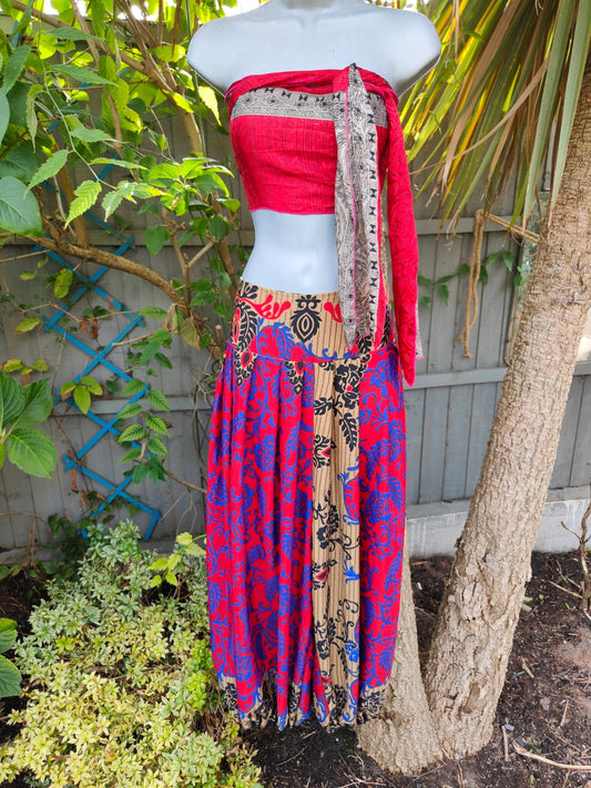 Hareems bloomer balloon trousers & scarf 6-16 Red Blue