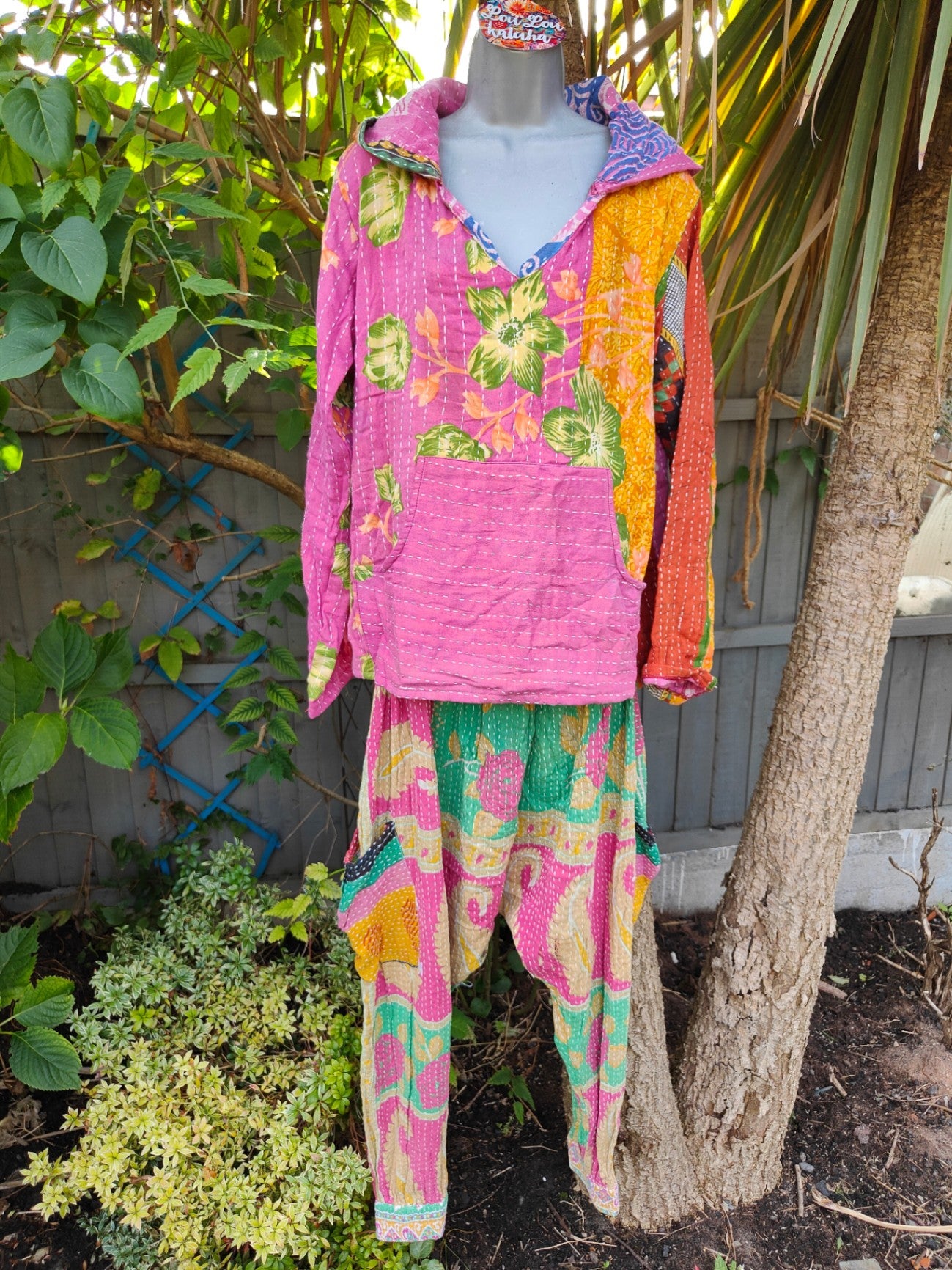 Kantha Festie Hoodie 6-14 UK Pink 