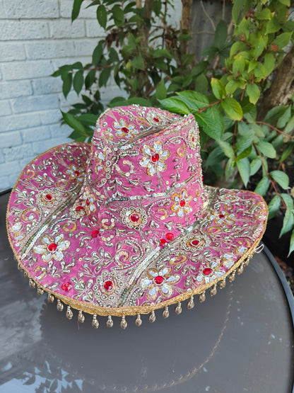 Dolly cowboy hat recycled sari fabric 