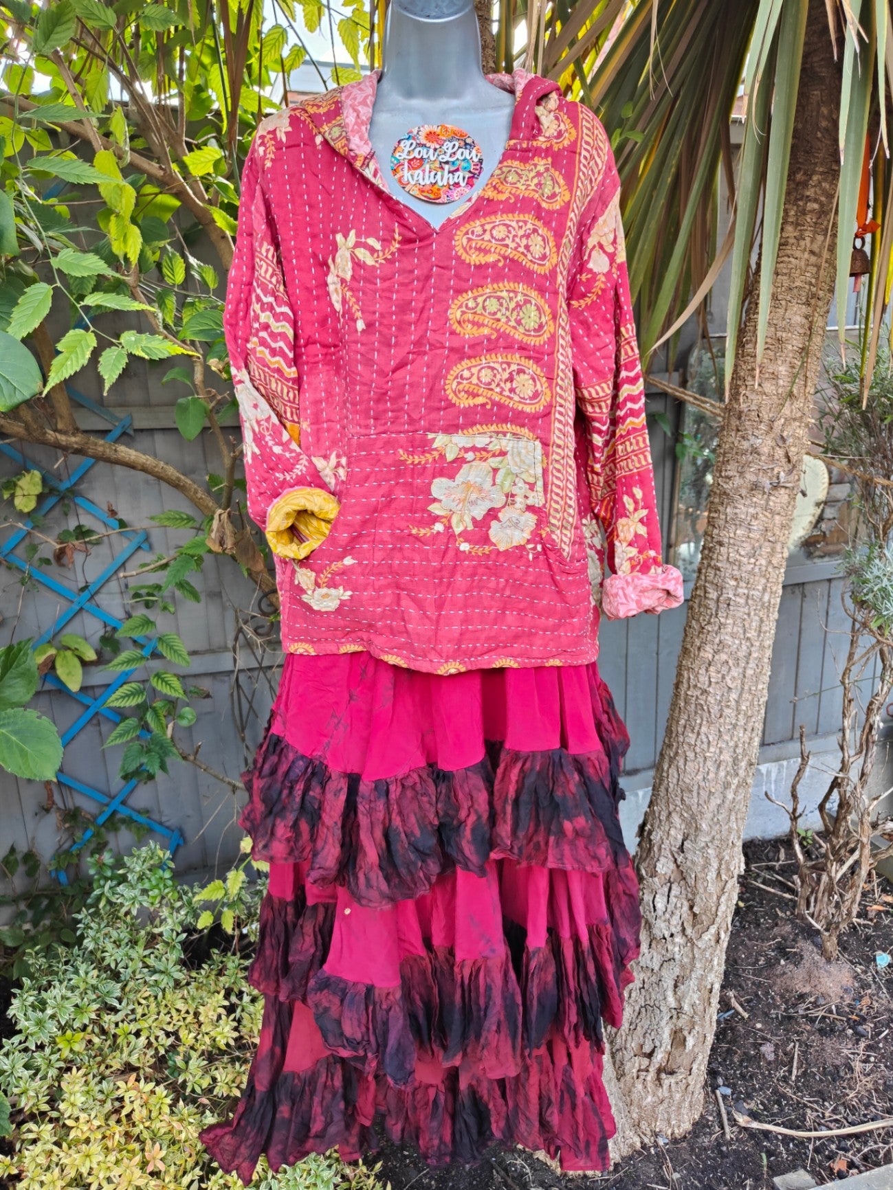 Kantha Festie Hoodie 6-14 red yellow
