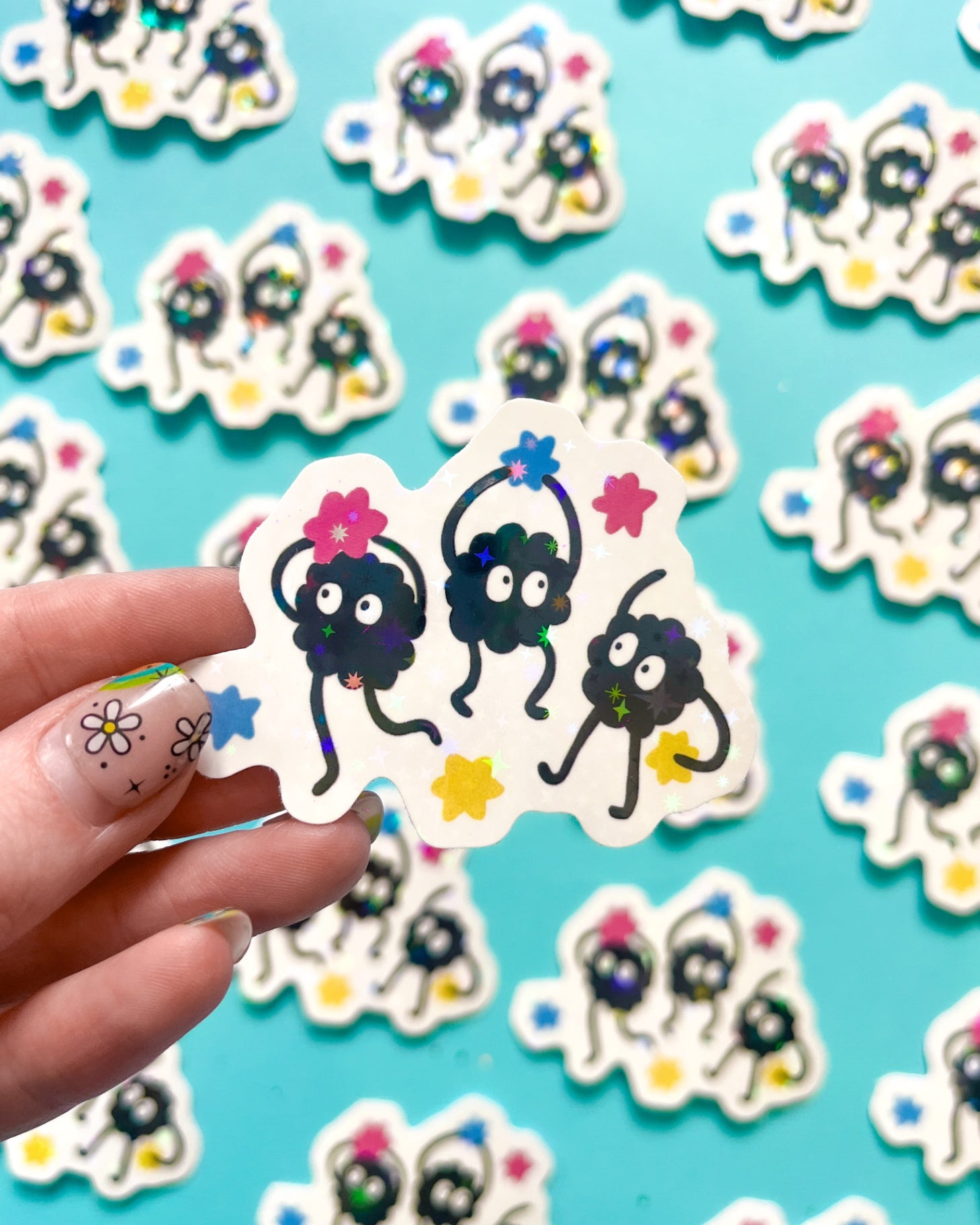 Soot Dust Ball Holographic Vinyl Sticker