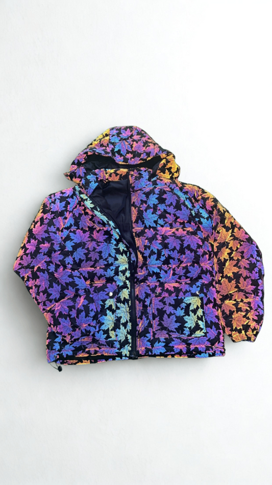 Puffer jacket maple leaves
