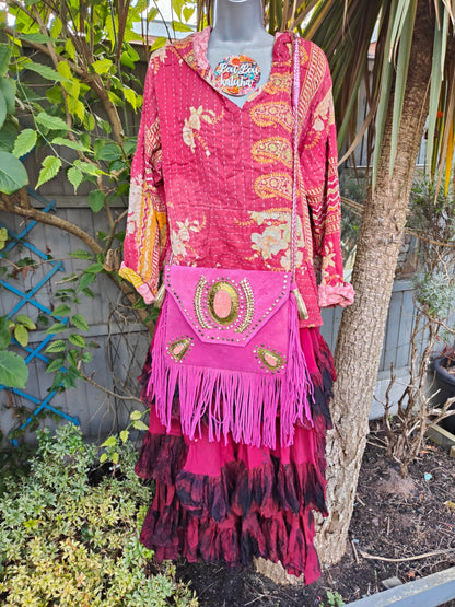 Kantha Festie Hoodie 6-14 red yellow