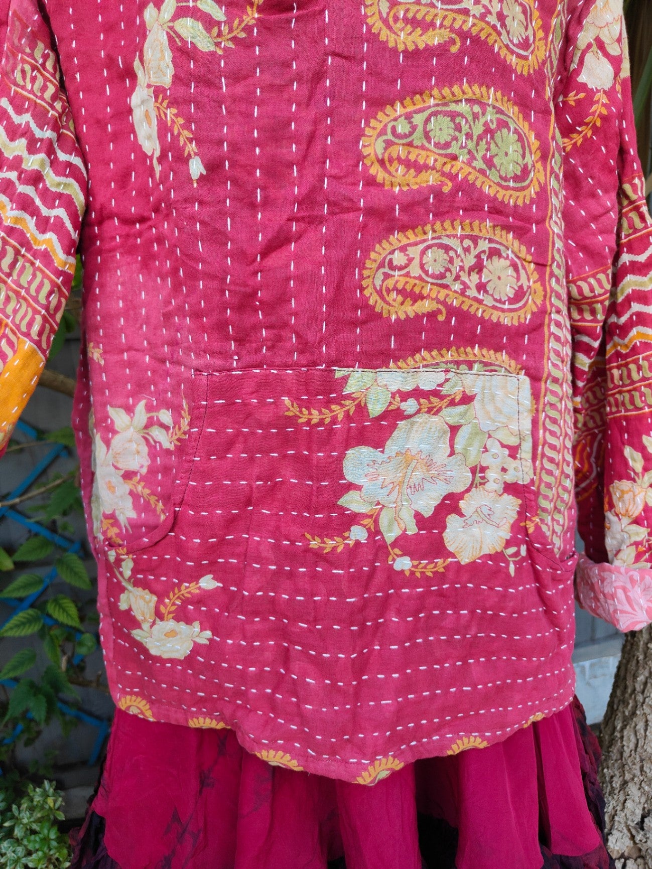 Kantha Festie Hoodie 6-14 red yellow