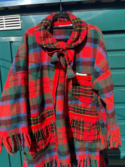 Red Tartan Cape Jacket