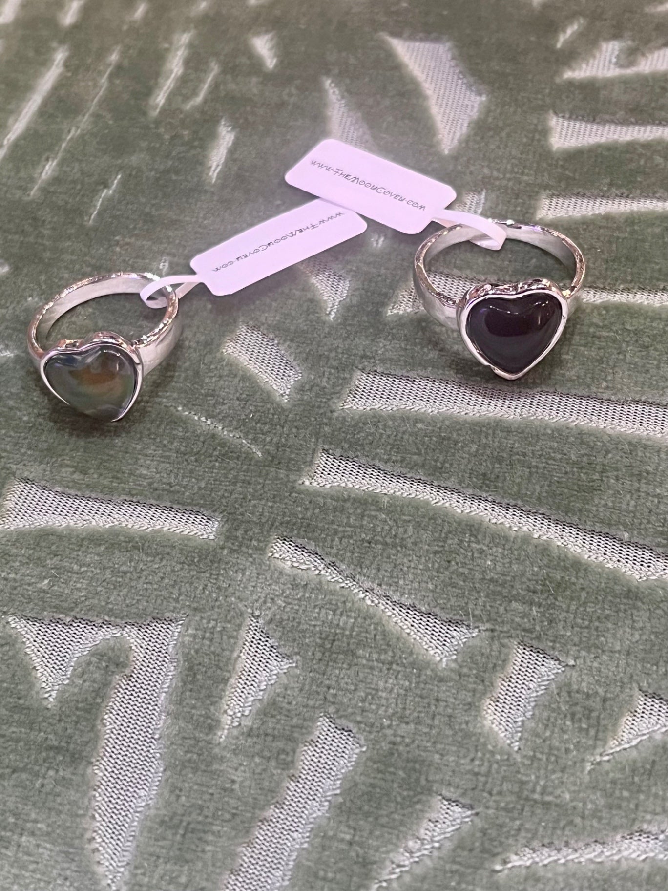 Mystic Mood Ring Heart Silver Mixed Sizes