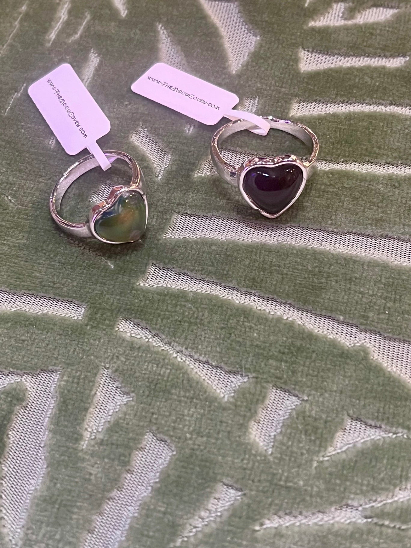 Mystic Mood Ring Heart Silver Mixed Sizes