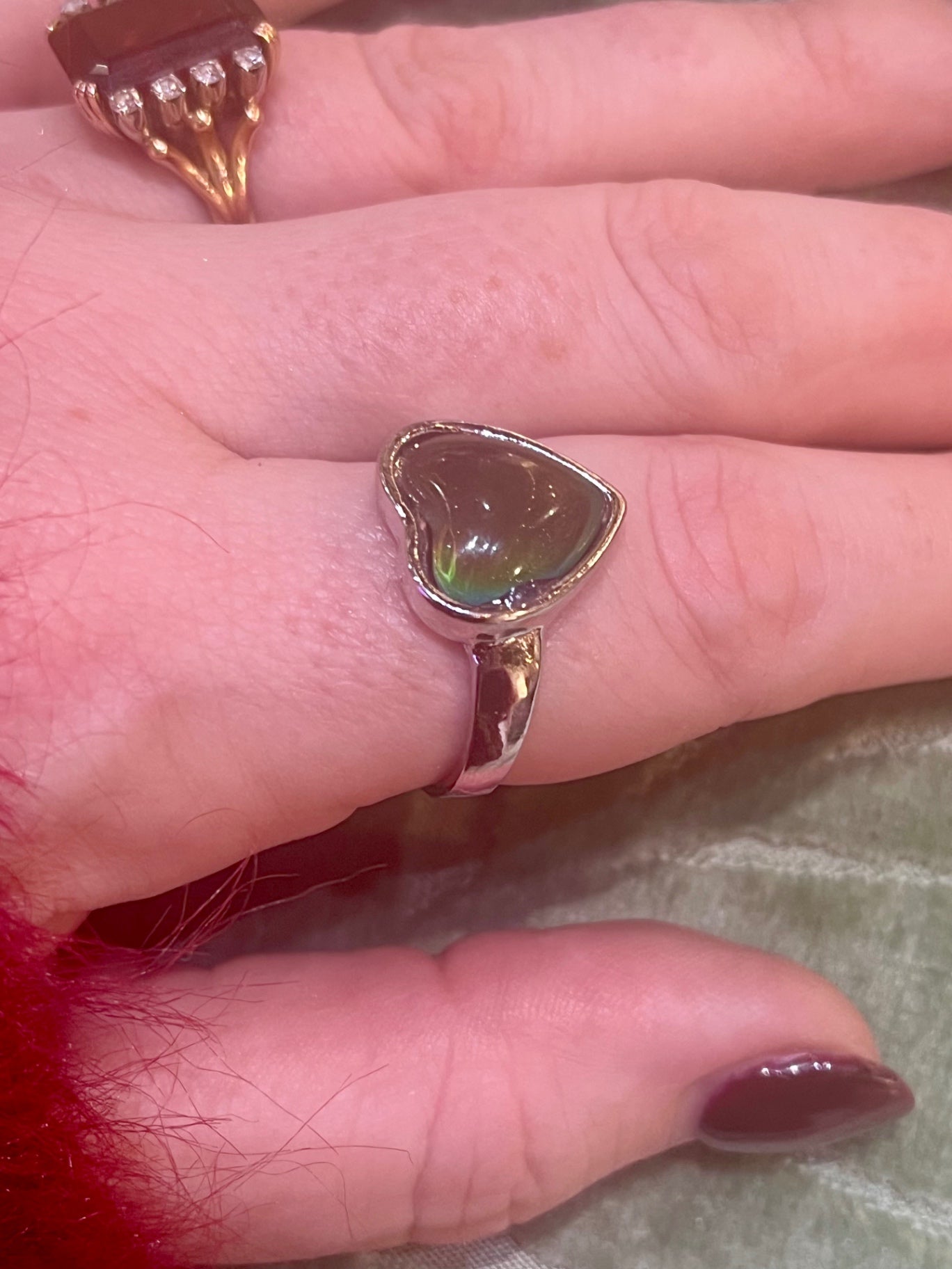 Mystic Mood Ring Heart Silver Mixed Sizes