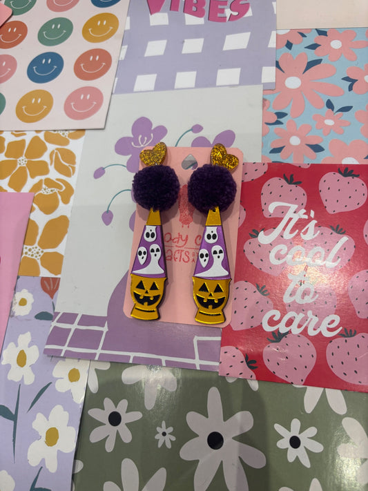 Ghost Lava Lamp Earrings 