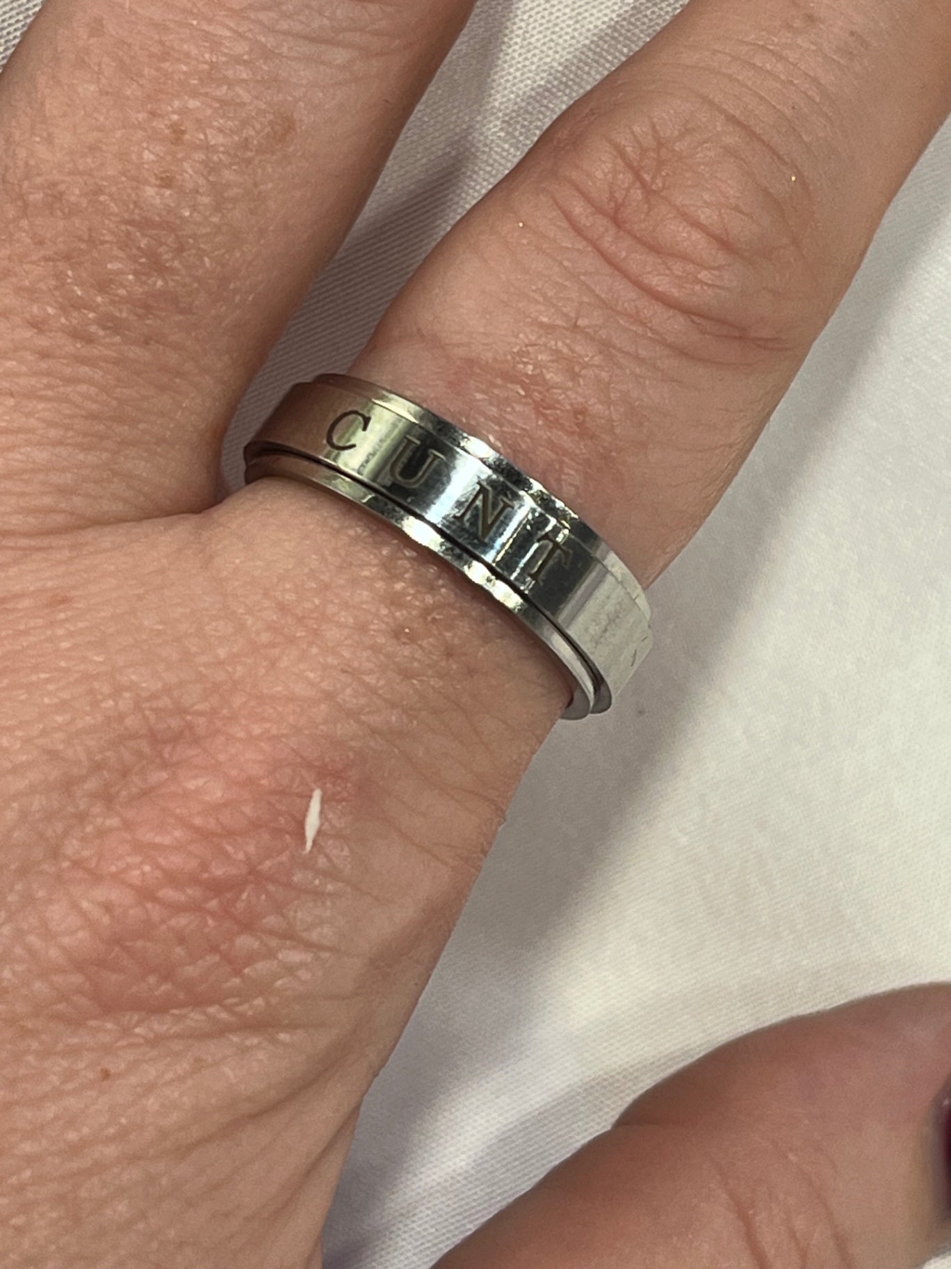 C*UNT Spinner Ring Silver – Size 9 Stainless Steel 