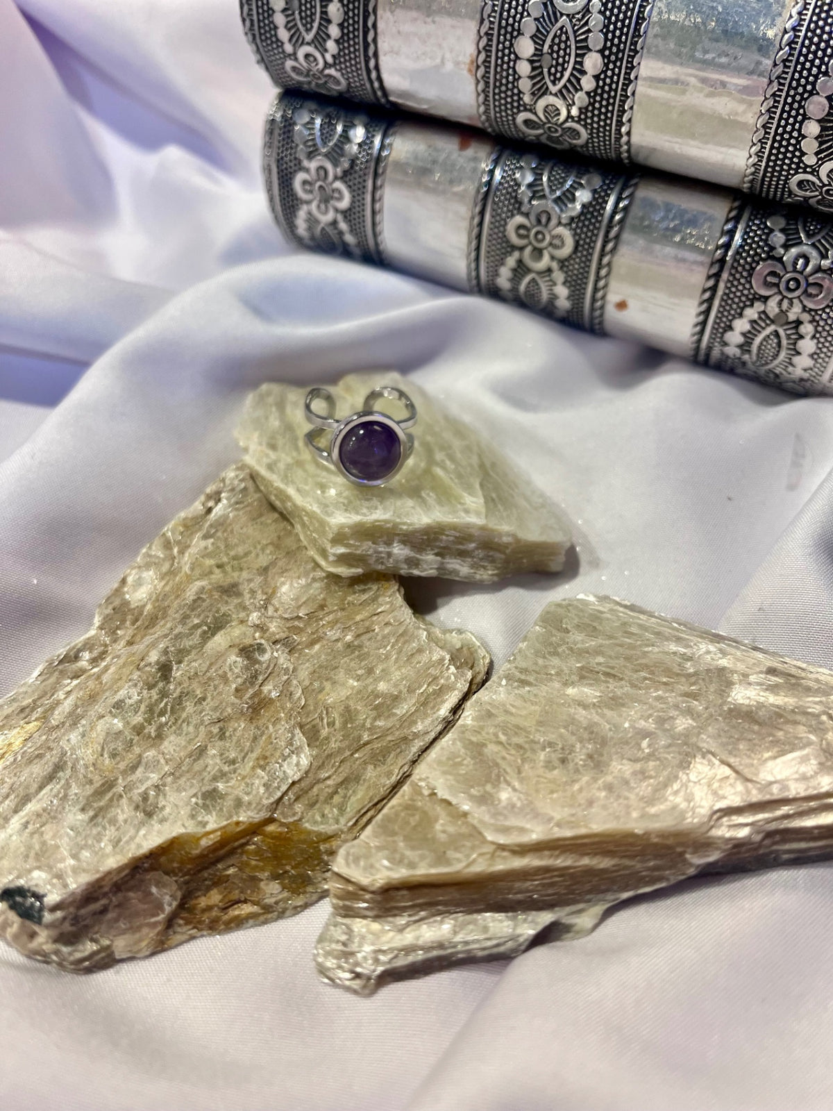 Amethyst Ring – Silver Stainless Steel