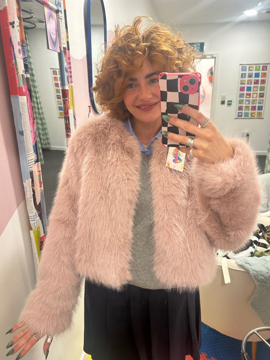 Baby Pink Faux Fur Jacket
