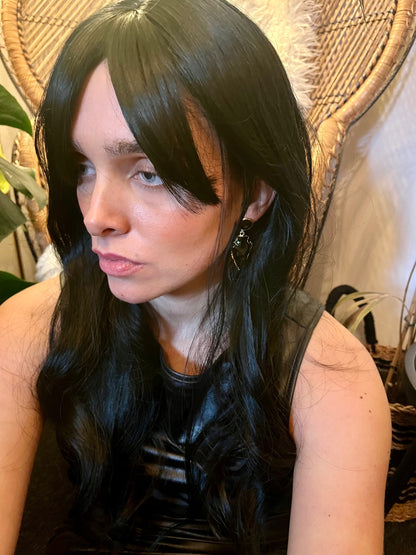 Obsidian Arrowhead Drop Earrings – Gold Protective Statement Jewelry