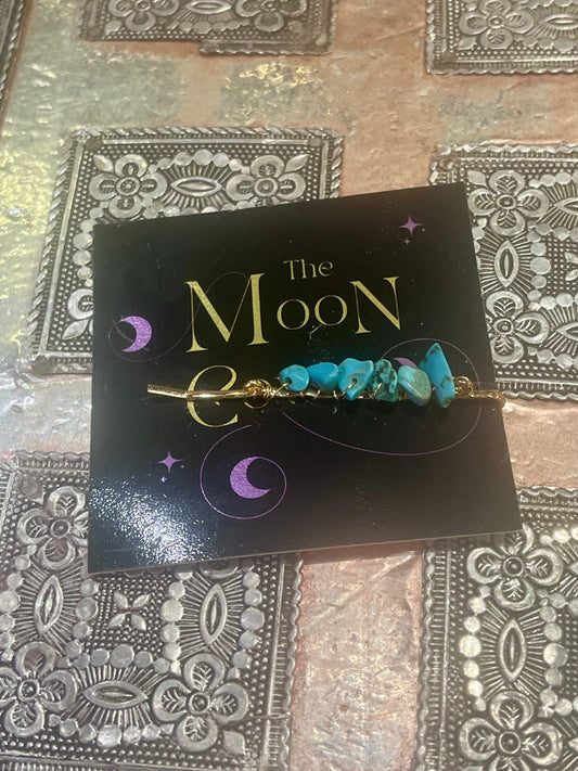 Turquoise Crystal Chip Hair Grip 