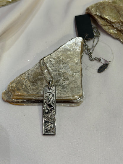 Sagittarius Zodiac Amulet Necklace Silver Waterproof Stainless Steel