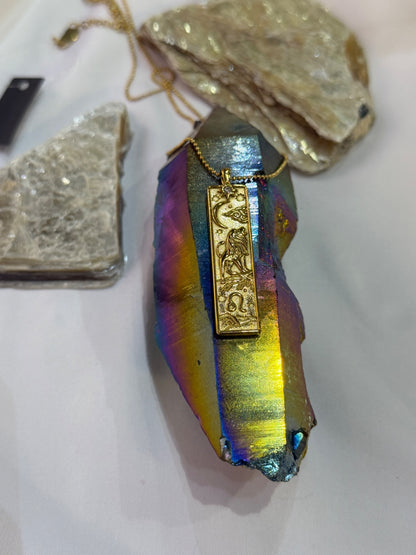 Leo Zodiac Amulet Necklace Gold Waterproof Stainless Steel