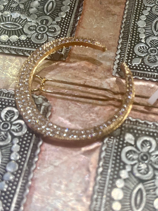 Gold Diamanté Moon Hair Clips