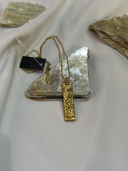 Leo Zodiac Amulet Necklace Gold Waterproof Stainless Steel