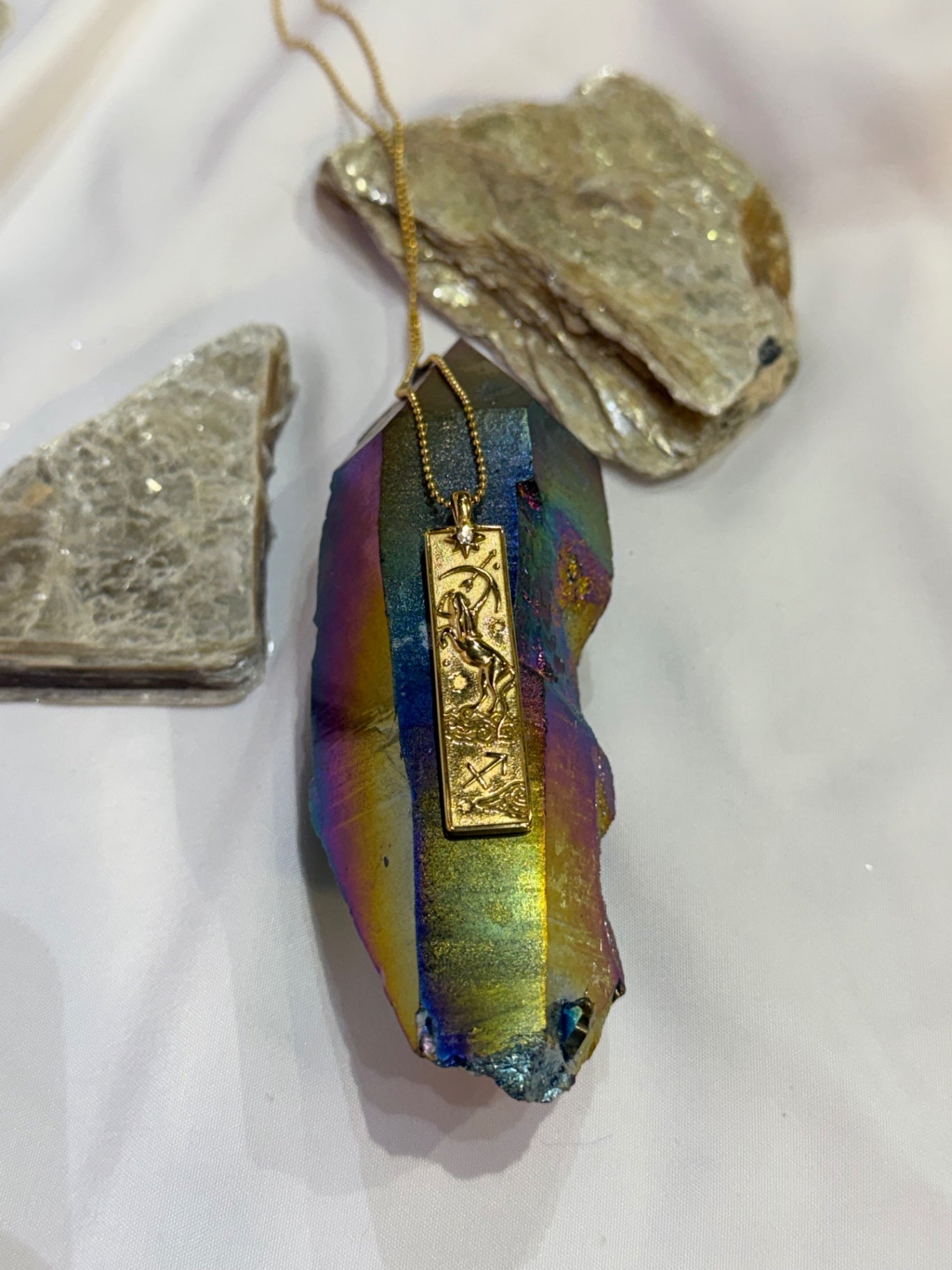 Sagittarius Zodiac Amulet Necklace Gold Waterproof Stainless Steel