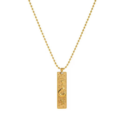 Capricorn Zodiac Amulet Necklace Gold Waterproof Stainless Steel