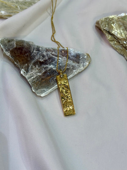 Pisces Zodiac Amulet Necklace Gold Waterproof Stainless Steel